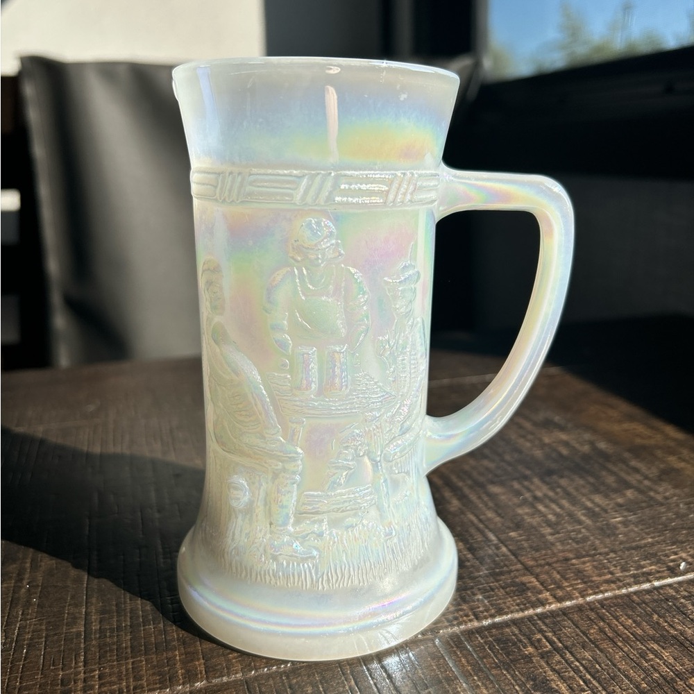 Vintage Federal Glass Moonglow Beer Stein